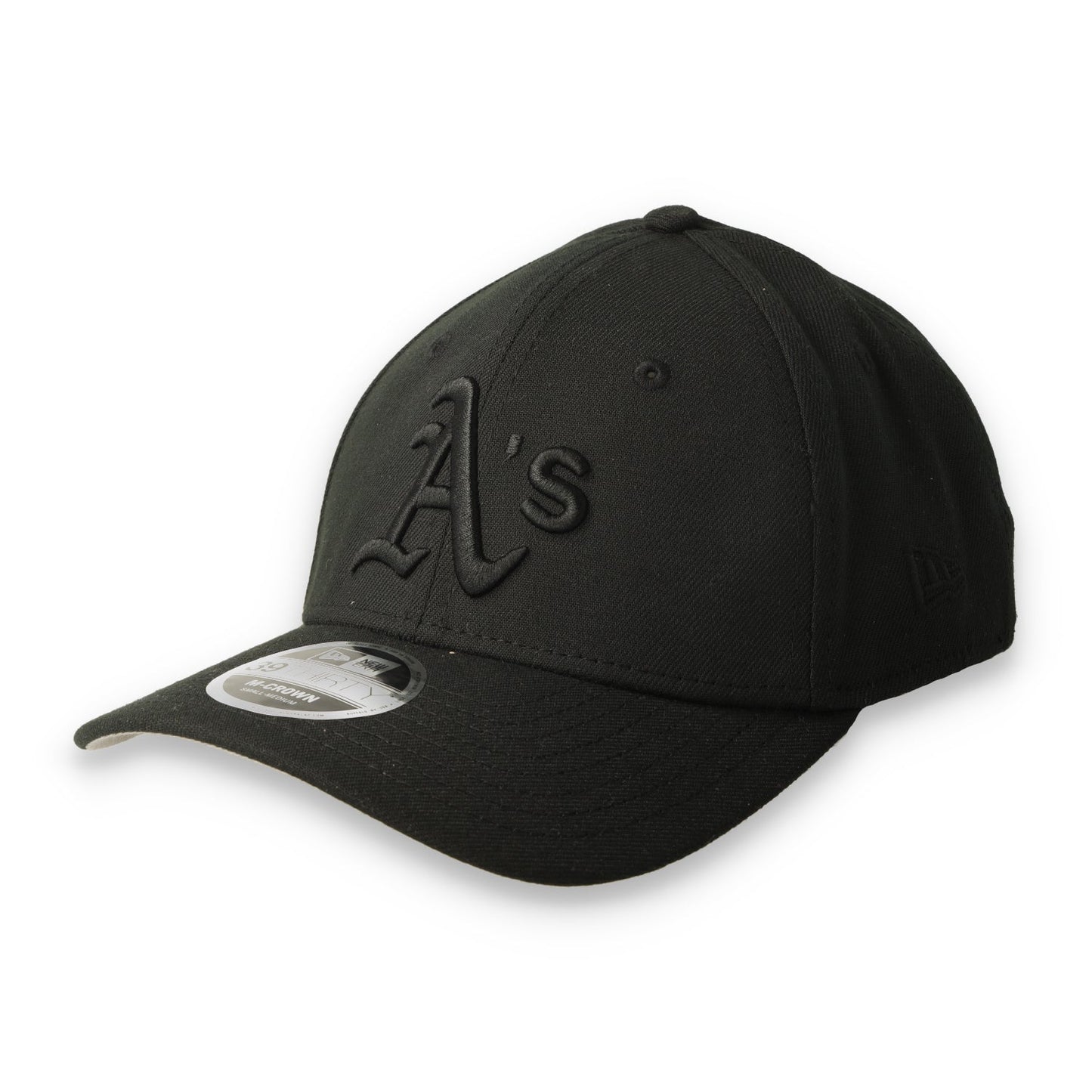 New Era Athletics 39THIRTY M-Crown A-Frame Stretch Fit Hat-Black/Black