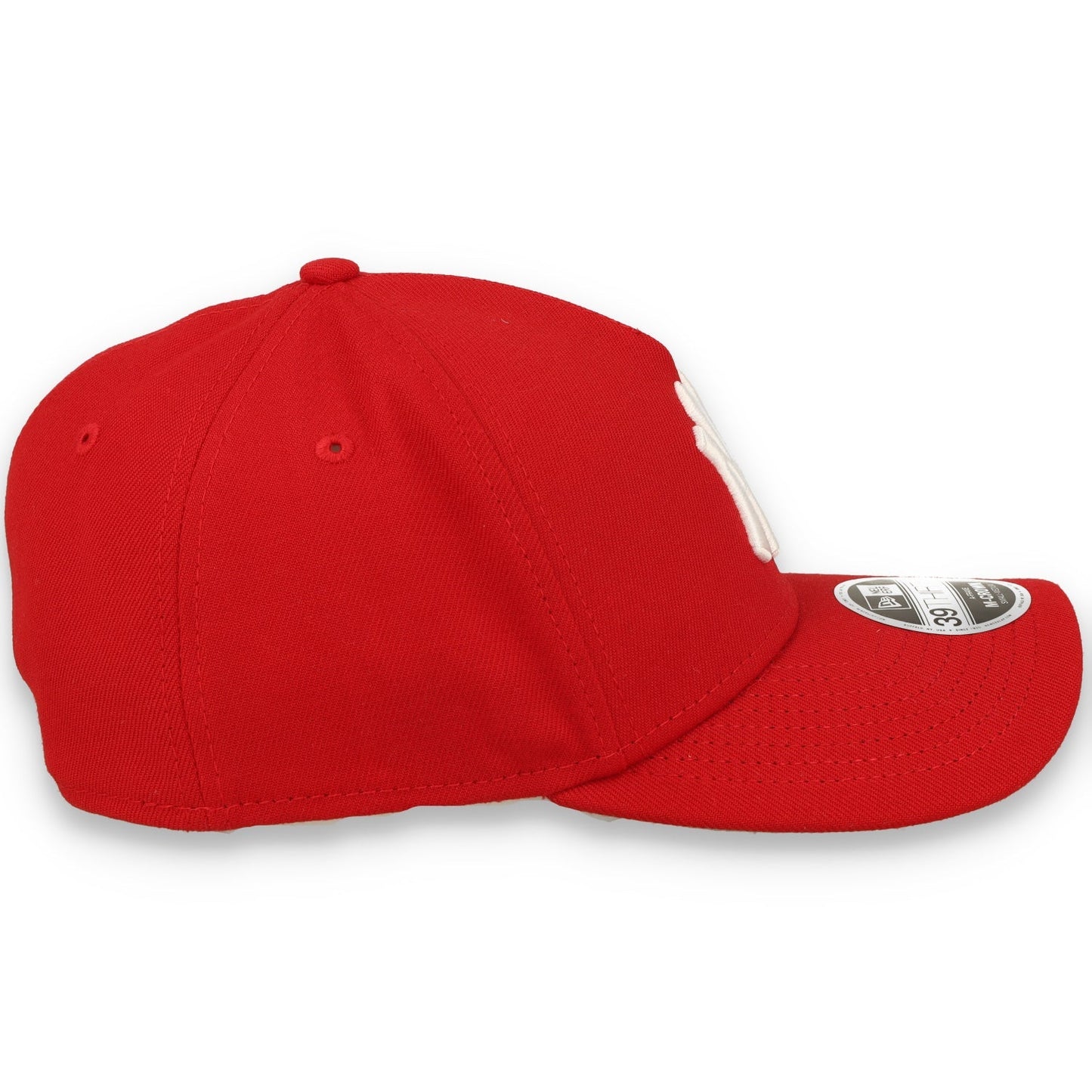New Era New York Yankees Poly 39THIRTY M-Crown A-Frame Stretch Fit Hat-Scarlet