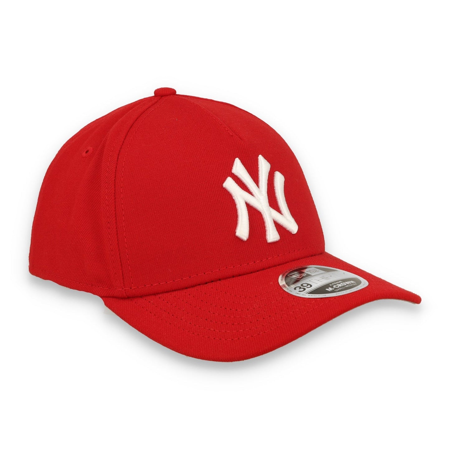 New Era New York Yankees Poly 39THIRTY M-Crown A-Frame Stretch Fit Hat-Scarlet
