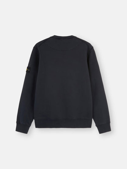 Stone Island Organic Cotton Fleece Crewneck Sweatshirt in Navy