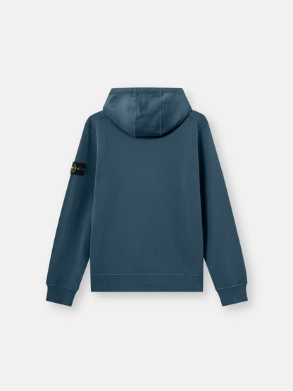 Stone Island Organic Cotton Fleece Pullover Hoodie in Slate Blue