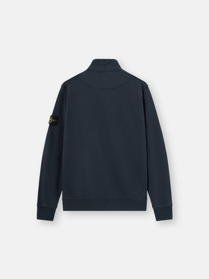 Stone Island Organic Cotton Fleece Track Jacket in Navy
