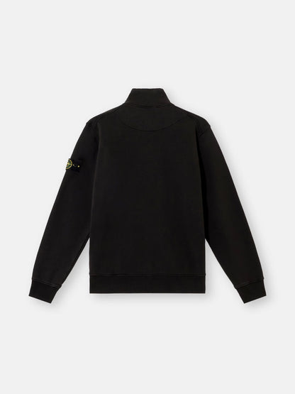 Stone Island Organic Cotton Fleece Track Jacket in Black