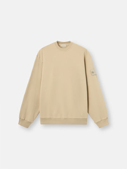 Stone Island Ghost Stretch Cotton Fleece Crewneck Sweatshirt in Beige