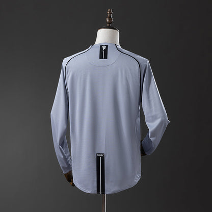 Manchester United Jersey 2007/08 Grey Goalkeepe Retro Kit Long Sleeve