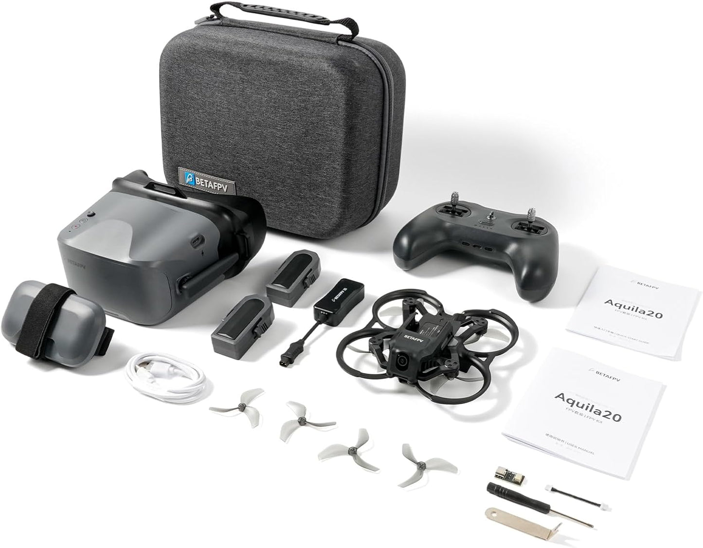 BETAFPV Aquila20 FPV RTF Kit LiteRadio 4 SE VR04 DVR Goggles Altitude Hold ELRS 2.4G HD Analog