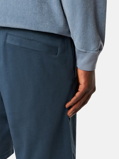 Stone Island Organic Cotton Fleece Jogger Shorts in Slate Blue