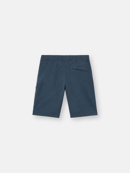 Stone Island Organic Cotton Fleece Jogger Shorts in Slate Blue