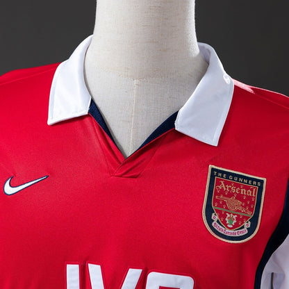 Arsenal Jersey 1998-99 Home Retro Football Kit Long Sleeves