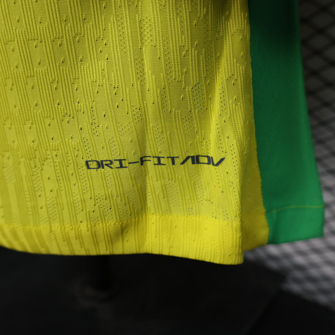 Player Version Brazil Jersey 25/26 Home Long Sleeves Football Kit Soccer Jersey