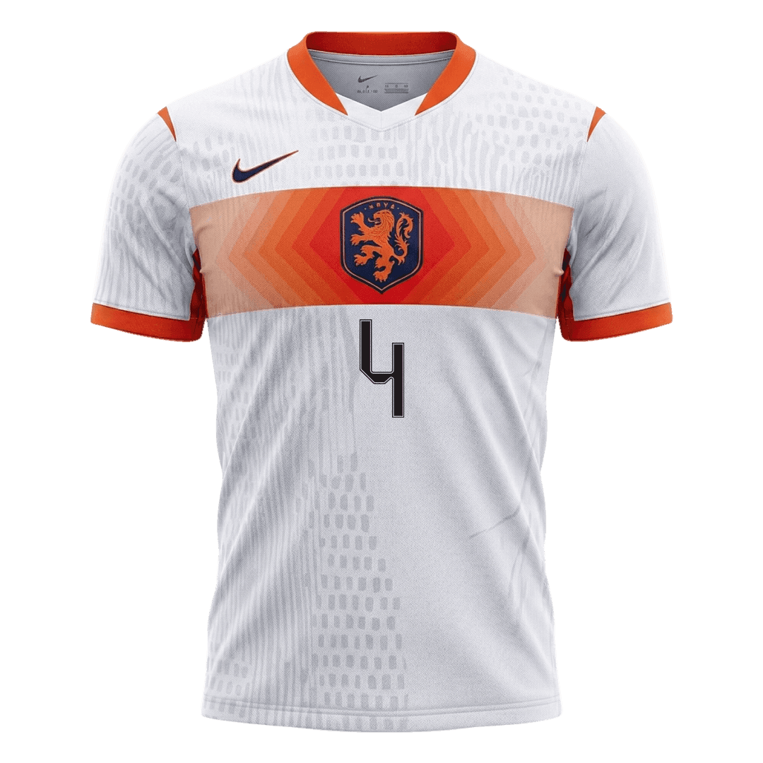 VIRGIL #4 Mens Netherlands World Cup Away Jersey 2026 - Player Version (Slim Fit)