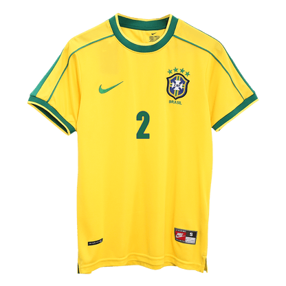 Retro CAFU #2 1998 Mens Brazil World Cup Home Jersey