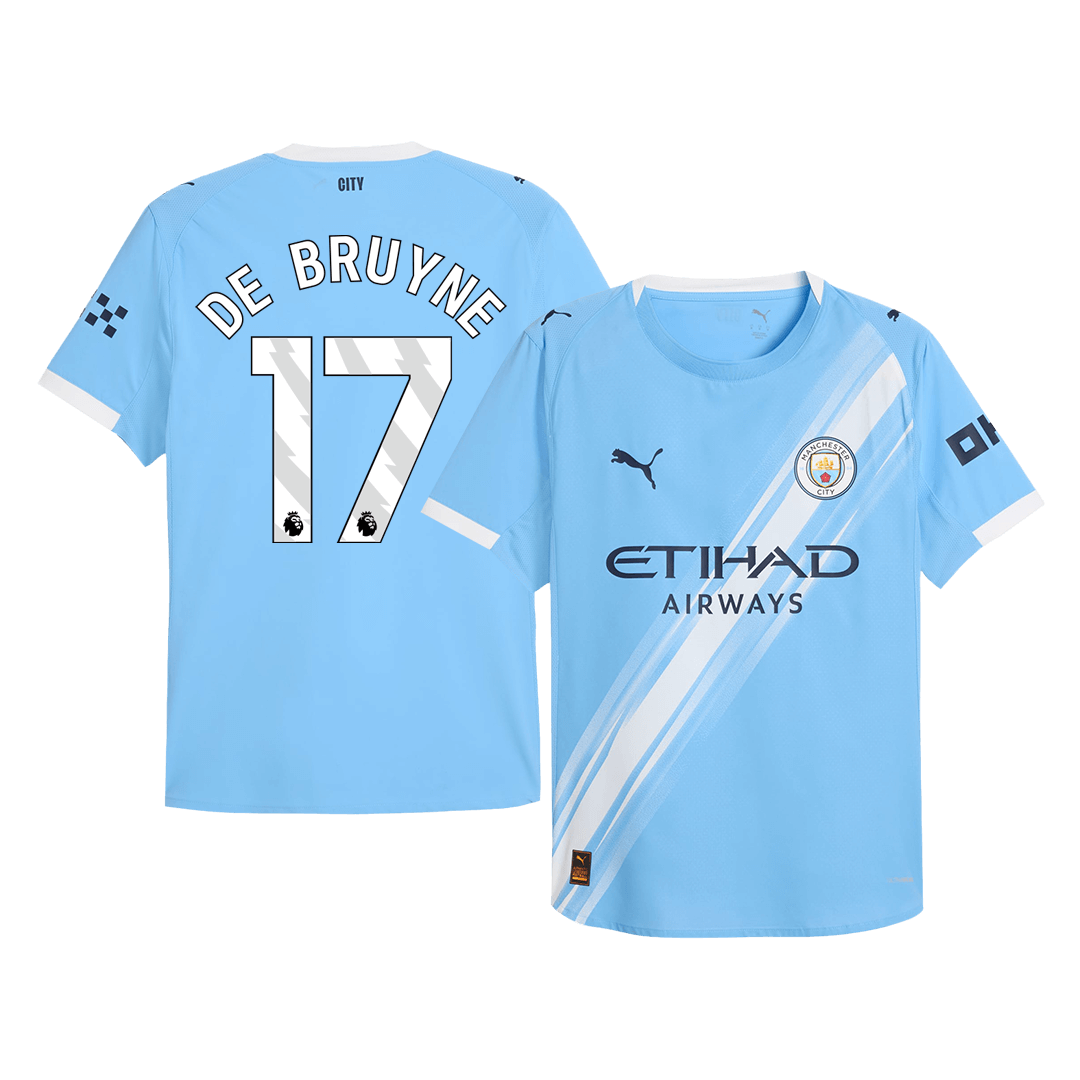 DE BRUYNE #17 Mens Manchester City Home Jersey 2025/26 - Player Version (Slim Fit)