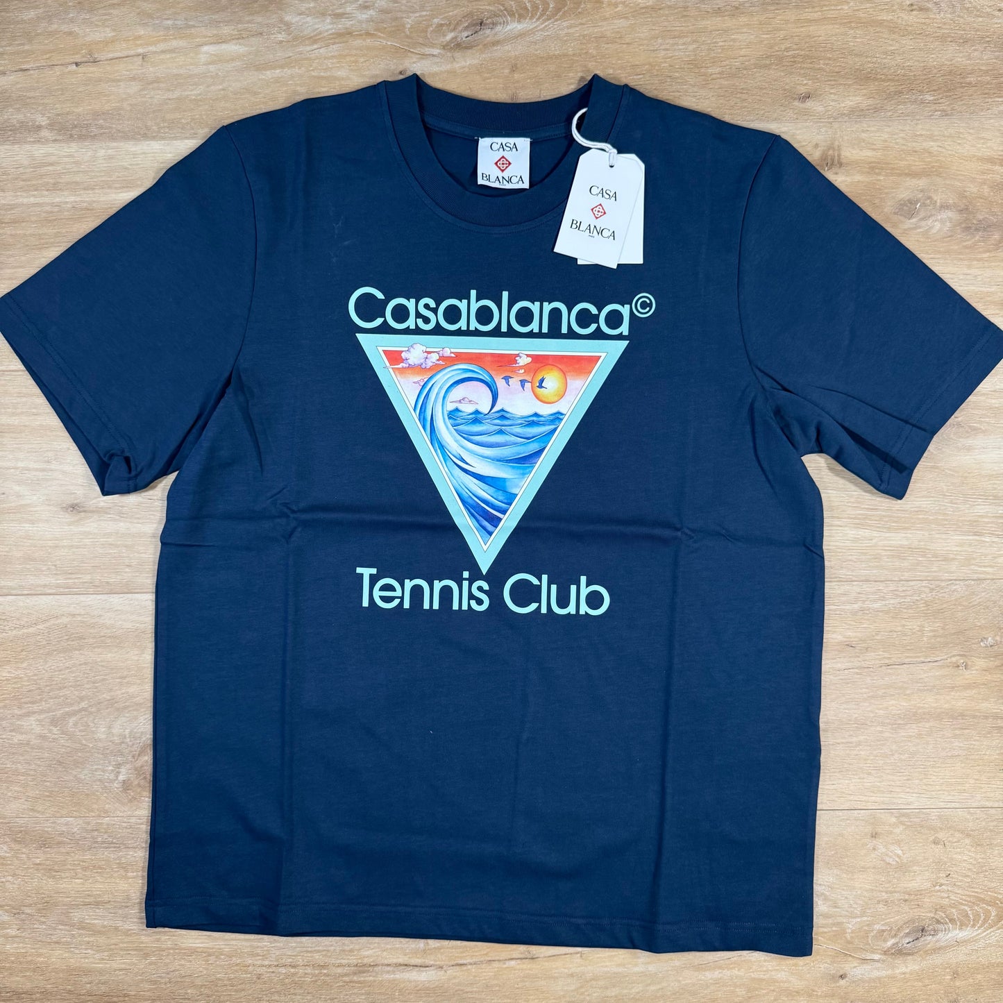 Casablanca Tennis Club Icon T-Shirt in Navy
