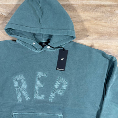 Represent Rep Applique Hoodie in Forest Green