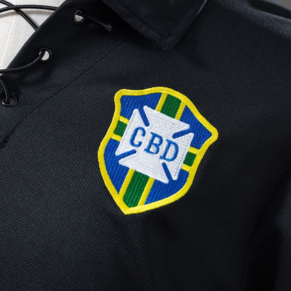Brazil Jersey 2004 Black Retro Football Kit Long Sleeves