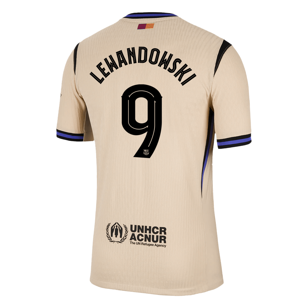 LEWANDOWSKI #9 Mens Barcelona Away Jersey 2025/26 UCL - Player Version (Slim Fit)