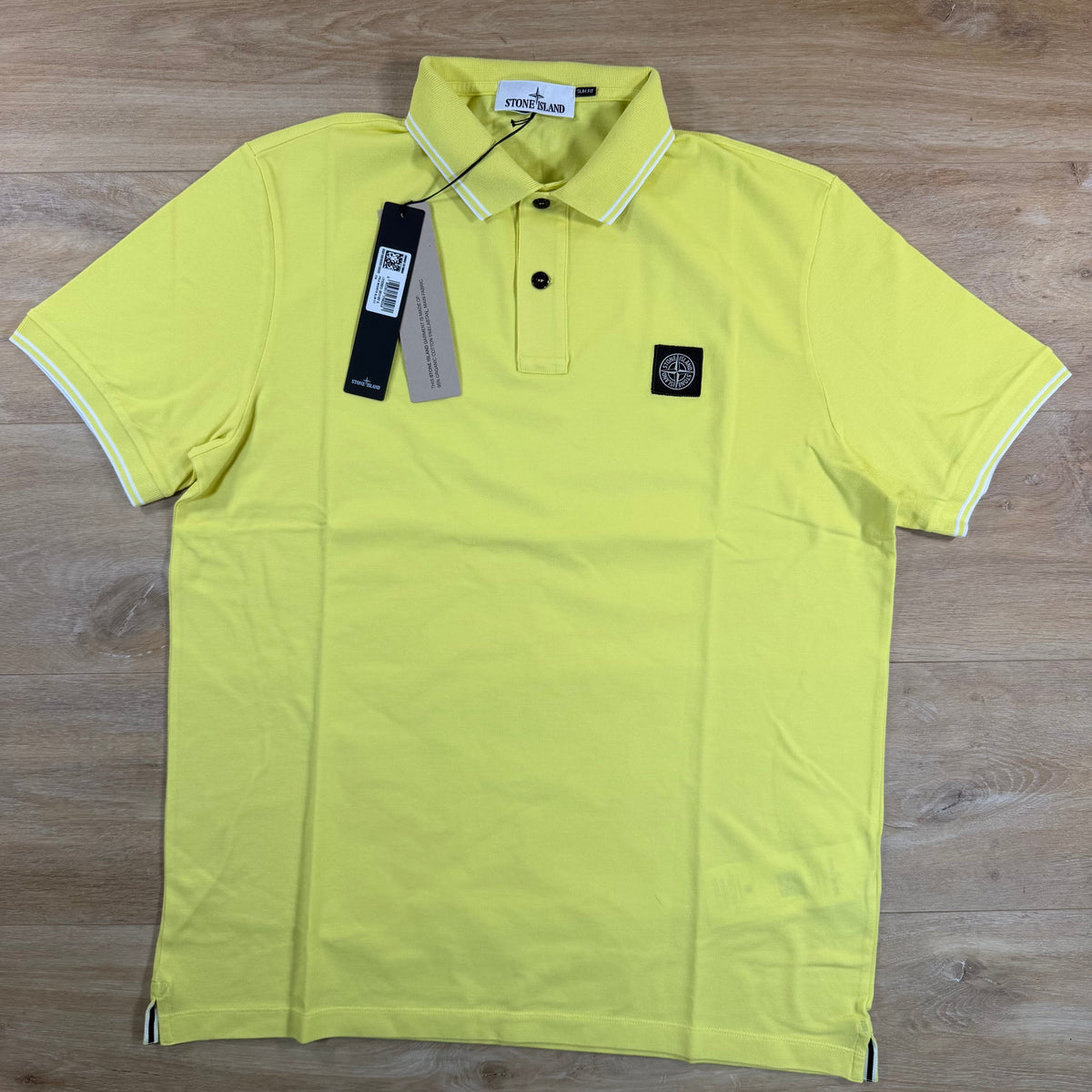 Stone Island Patch Logo Polo Shirt in Lemon