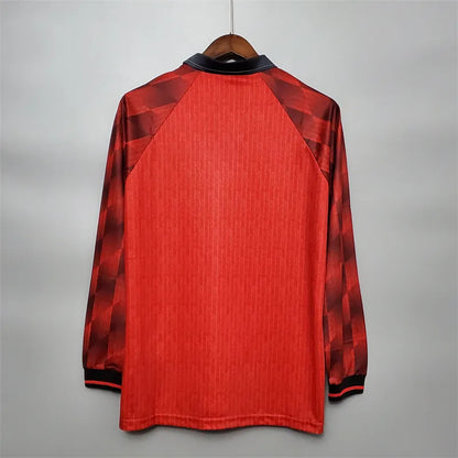 Manchester United Jersey Home Kit 1996 Retro Long Sleeves Football Team Soccer Shirt