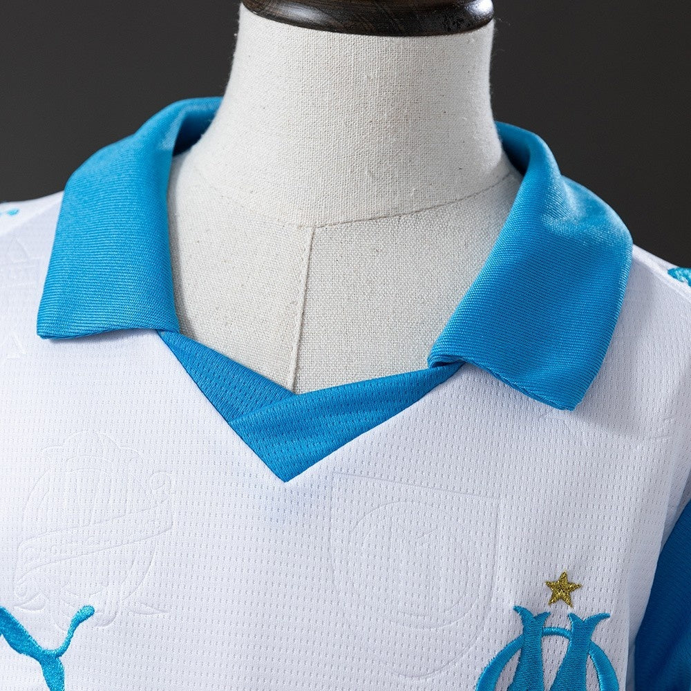 Kids Marseille Jersey 25/26 Home Football Kit
