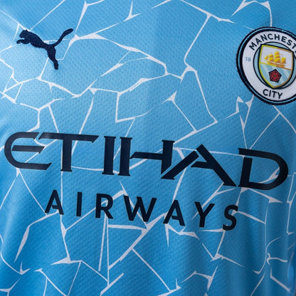 Manchester City Home Jersey 2020-21 Retro Football Kit Soccer Shirt