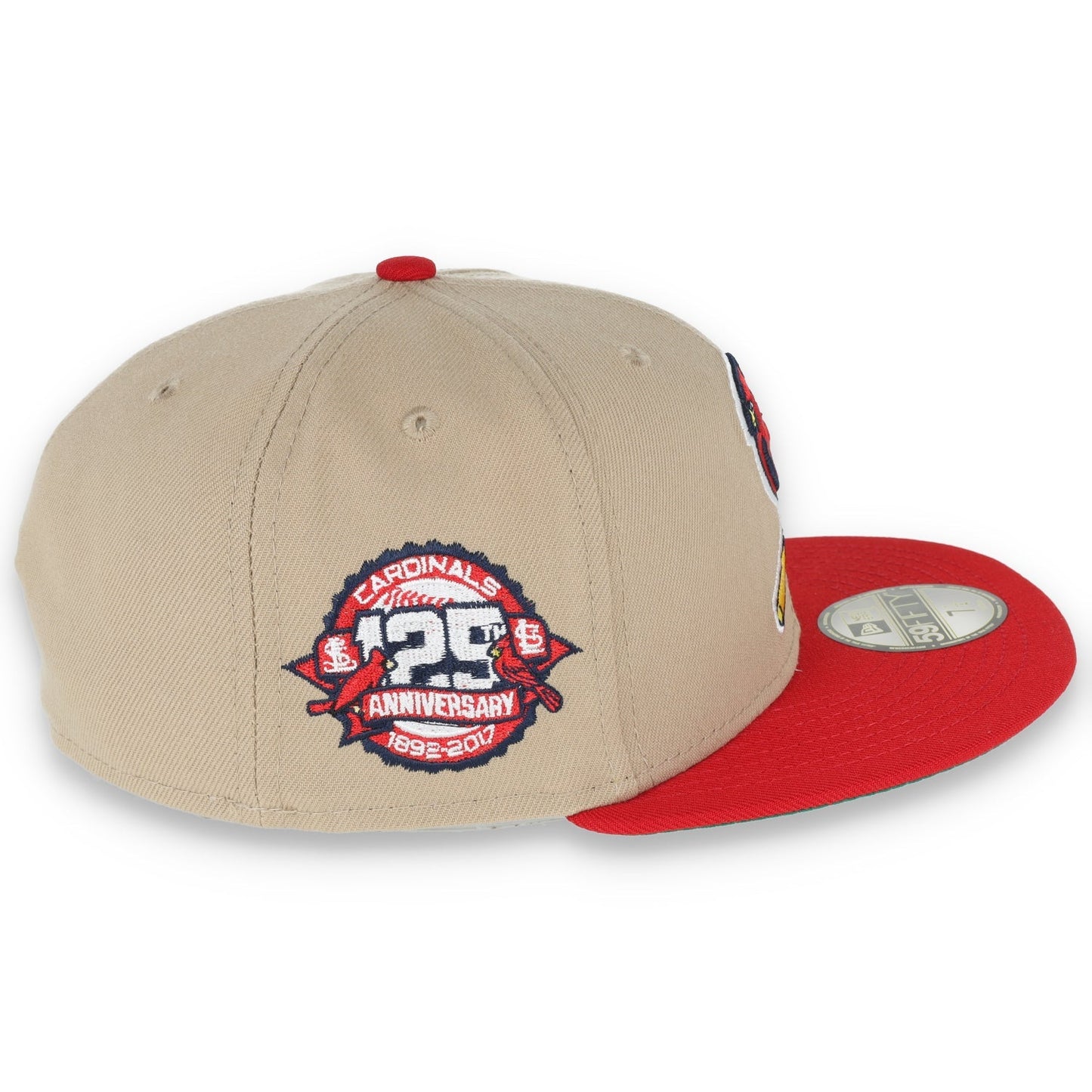 New Era St Louis Cardinals 125th Anniversary Patch 59FIFTY Fitted Khaki Hat