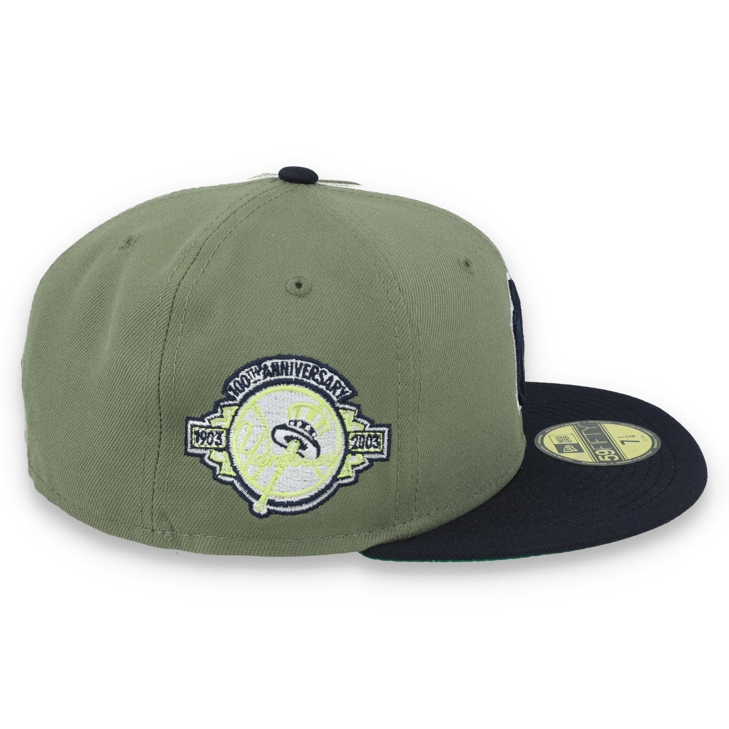 New Era New York Yankees 100th Anniversary Side Patch 59FIFTY Fitted Hat- Olive Green