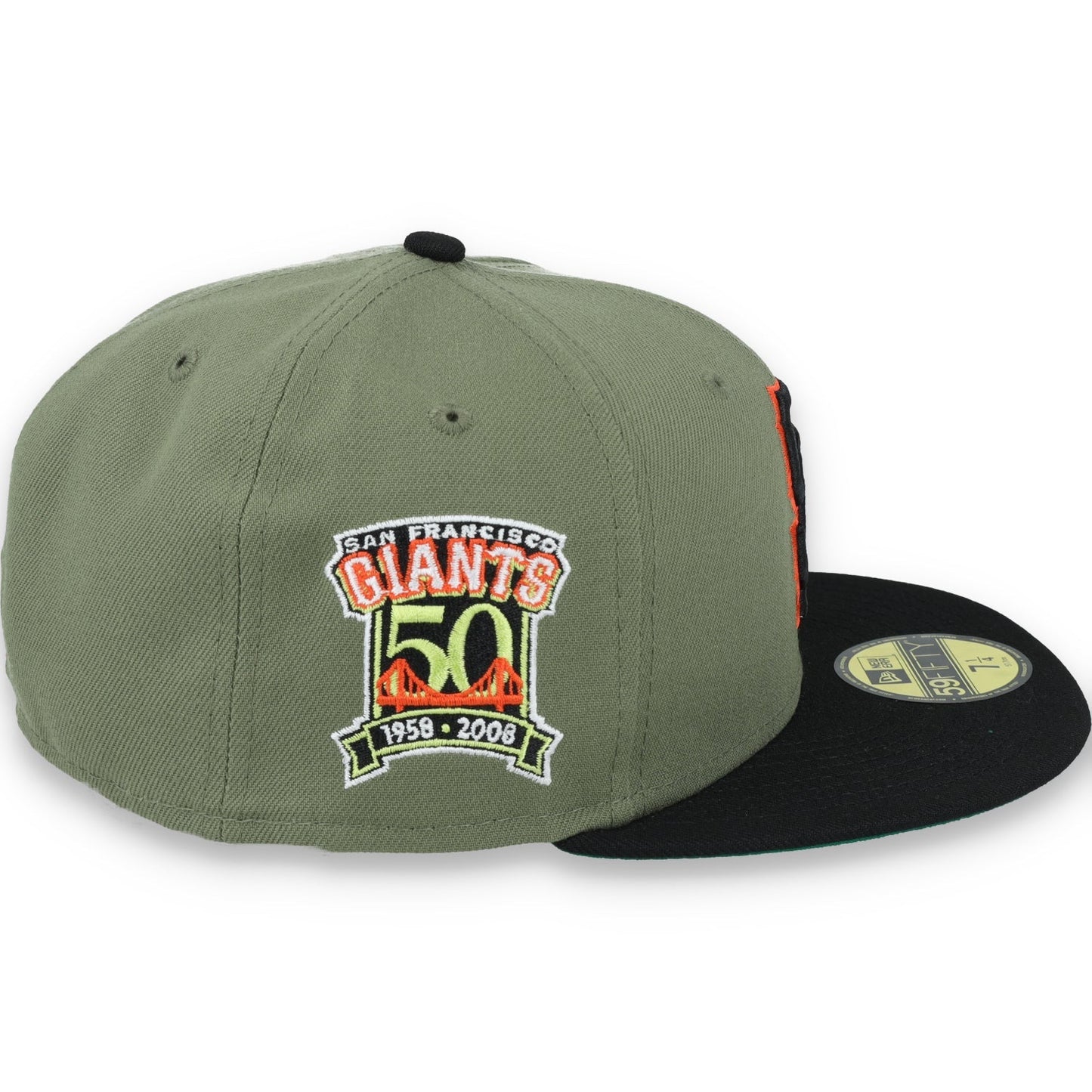 New Era San Francisco Giants 50th Anniversary Side Patch 59FIFTY Fitted Hat- Olive Green