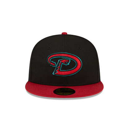 ARIZONA DIAMONDBACKS Authentic Collection Road 59FIFTY Fitted- BLACK / RED