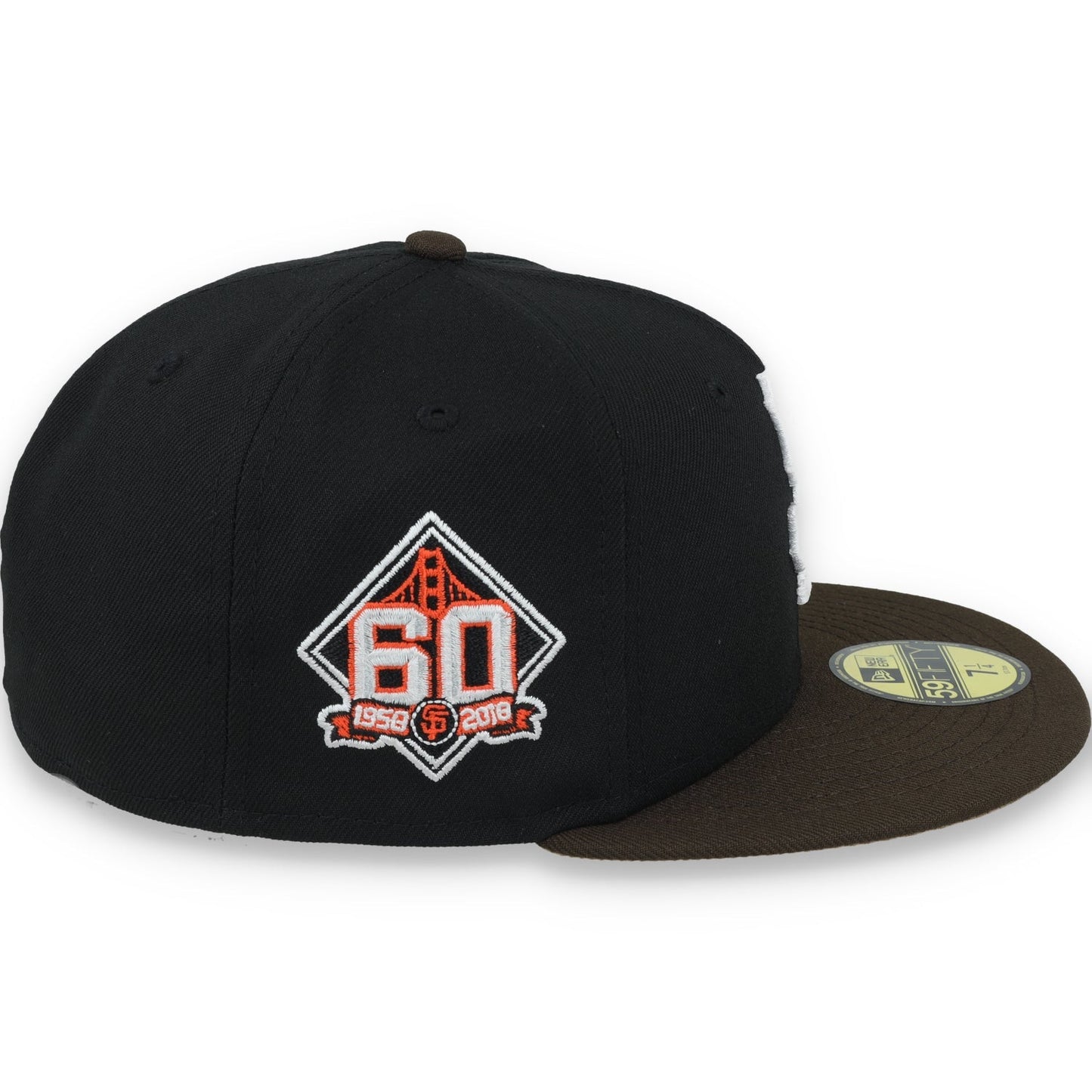 New Era San Francisco Giants 60th Anniversary Side Patch 59IFTY Fitted hat-Black/Brown