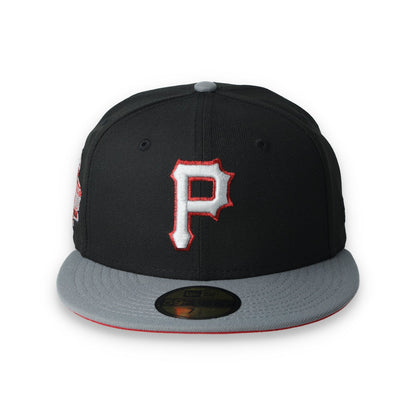 New Era Pittsburgh Pirates World Series Side Patch Metallic 59FIFTY Fitted Hat- Black/Grey/Red