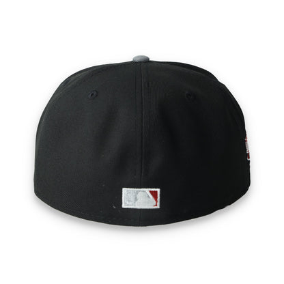 New Era New York Yankees 100th Anniversary Series Side Patch Metallic 59FIFTY Fitted Hat- Black/Grey/Red