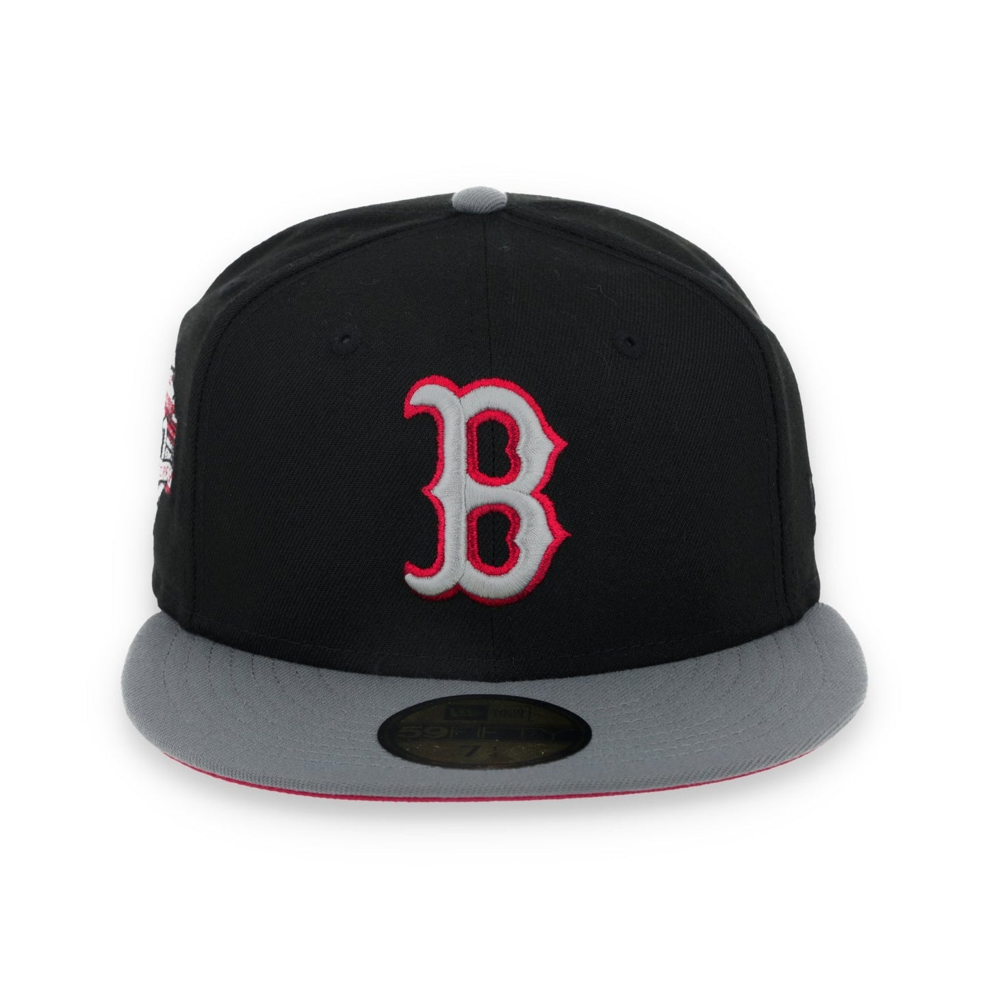New Era Boston Red Sox 90th Anniversary Side Patch Metallic 59FIFTY Fitted Hat- Black/Grey/Red