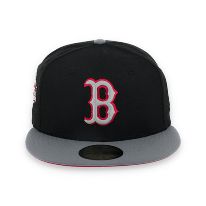 New Era Boston Red Sox 90th Anniversary Side Patch Metallic 59FIFTY Fitted Hat- Black/Grey/Red