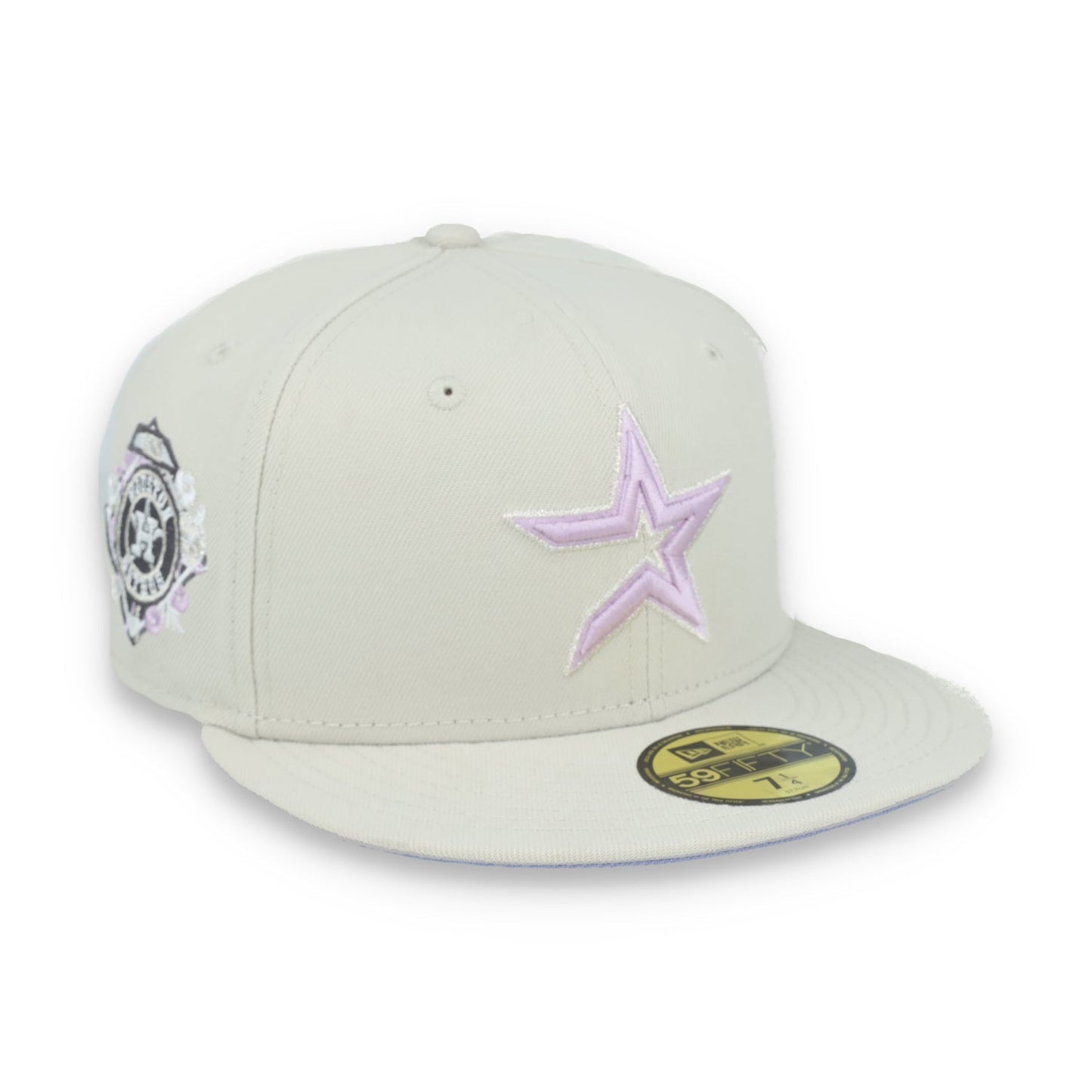 New Era Houston Astros Floral Side Patch 59FIFTY Fitted Hat-Stone/Lavender