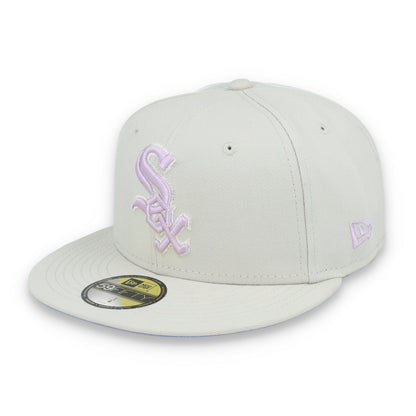 New Era Chicago White Sox Floral Side Patch 59FIFTY Fitted Hat-Stone/Lavender