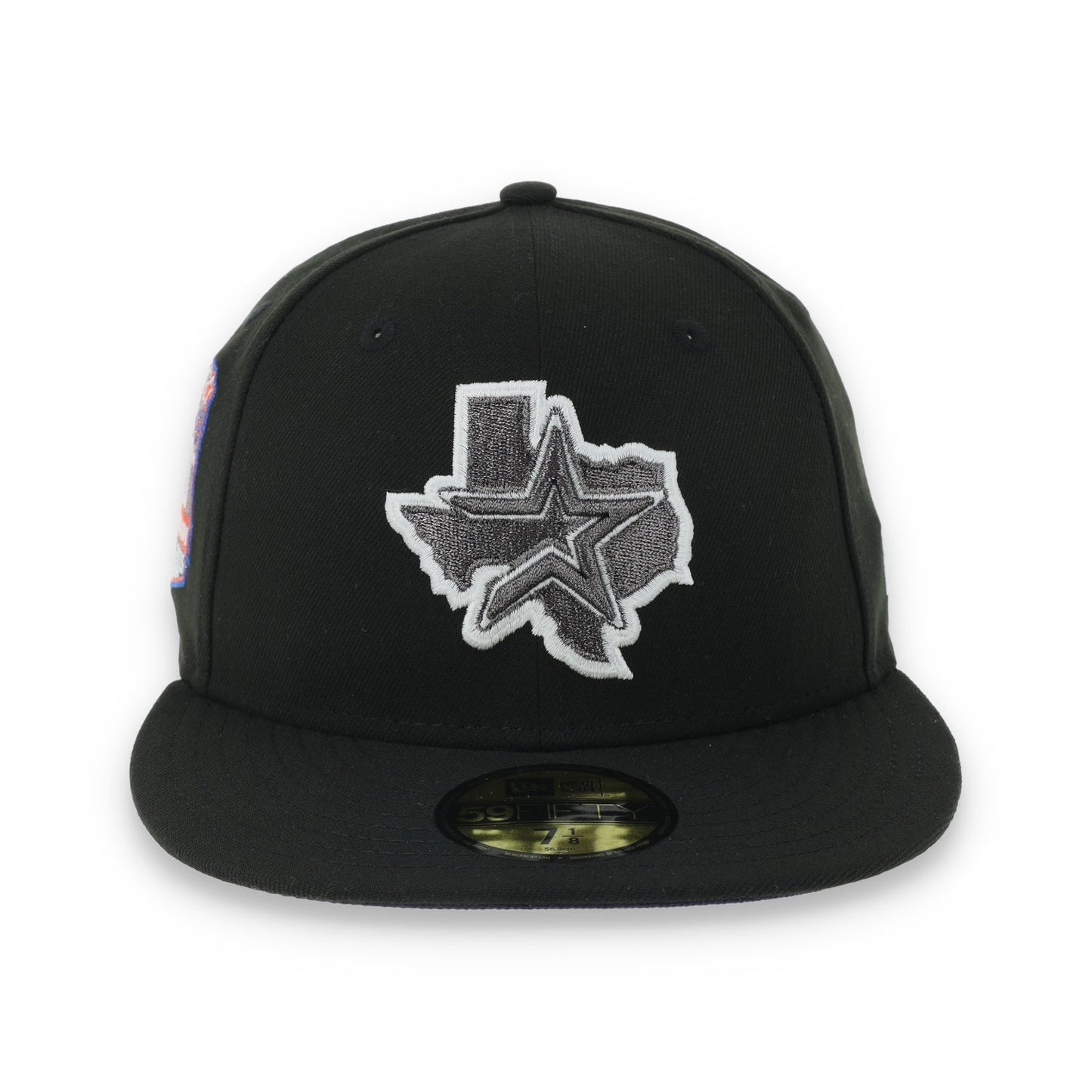 New Era Houston Texas 50th Anniversary Side Patch 59FIFTY Fitted Hat-Metallic Grey/Black