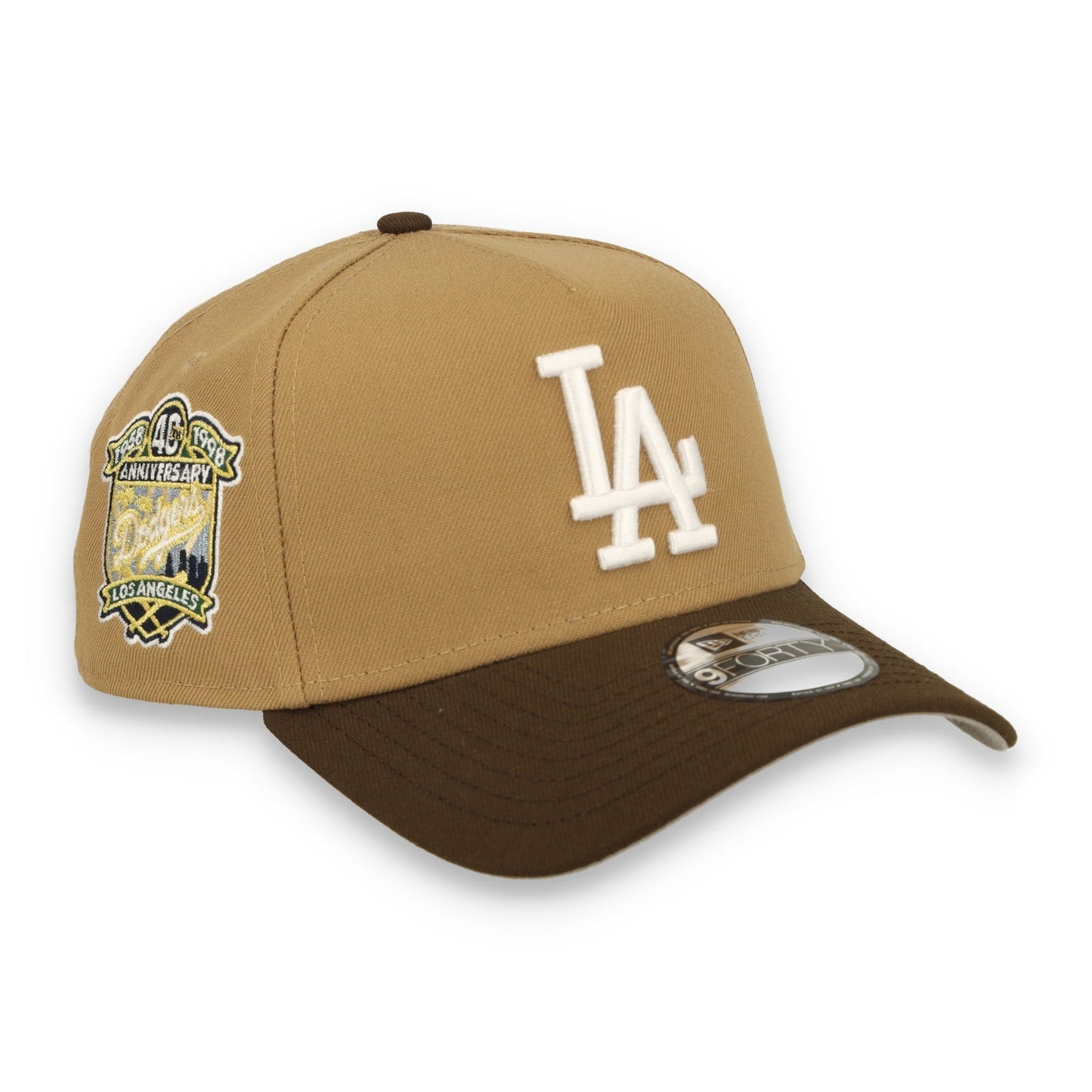 New Era Los Angeles Dodgers 40th Anniversary  9FORTY A-Frame Snapback Hat-Khaki/Burnt Wood