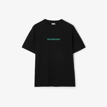 Burberry Heritage Logo Cotton T-Shirt in Black