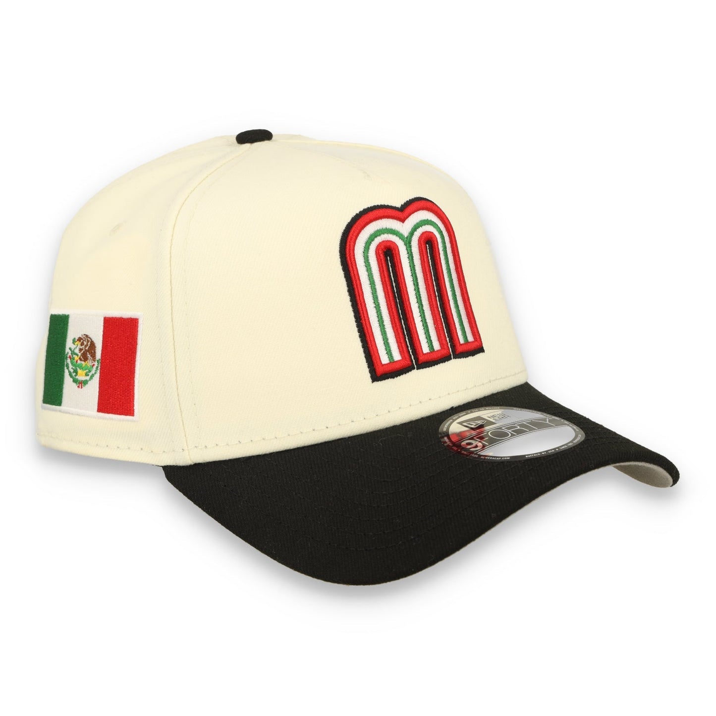 New Era Mexico WBC  9FORTY A-Frame Snapback Hat-WHITE/BLACK