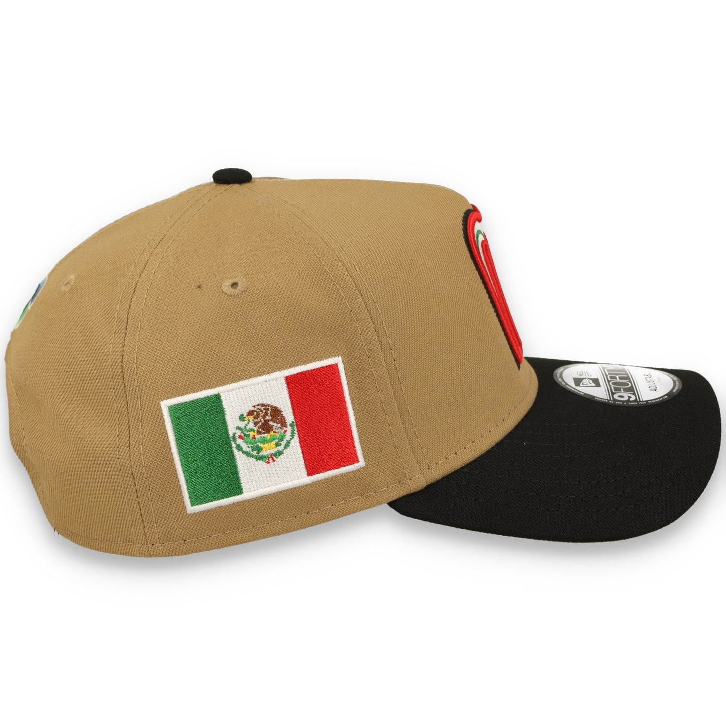 New Era Mexico WBC  9FORTY A-Frame Snapback Hat-Khaki/Black