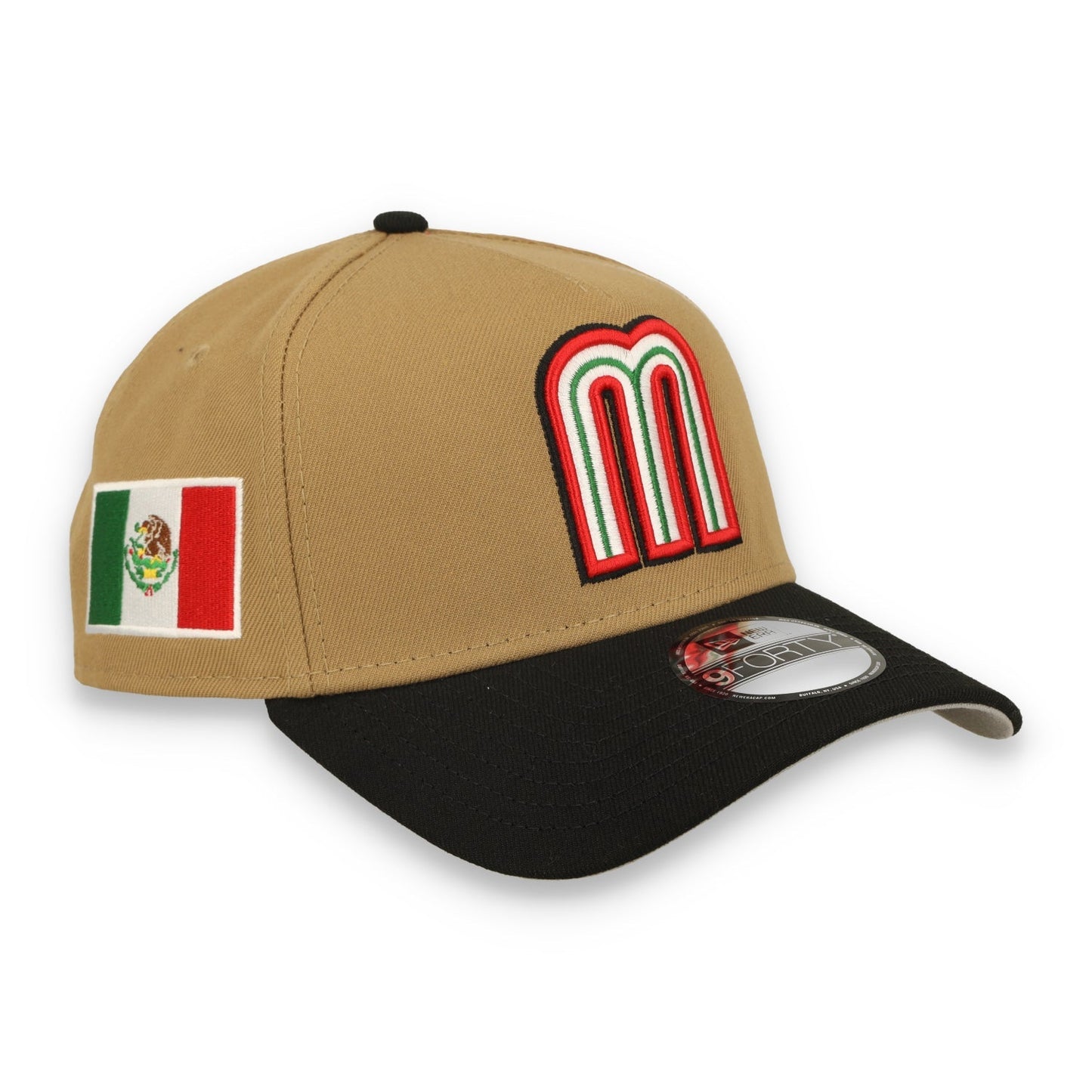New Era Mexico WBC  9FORTY A-Frame Snapback Hat-Khaki/Black
