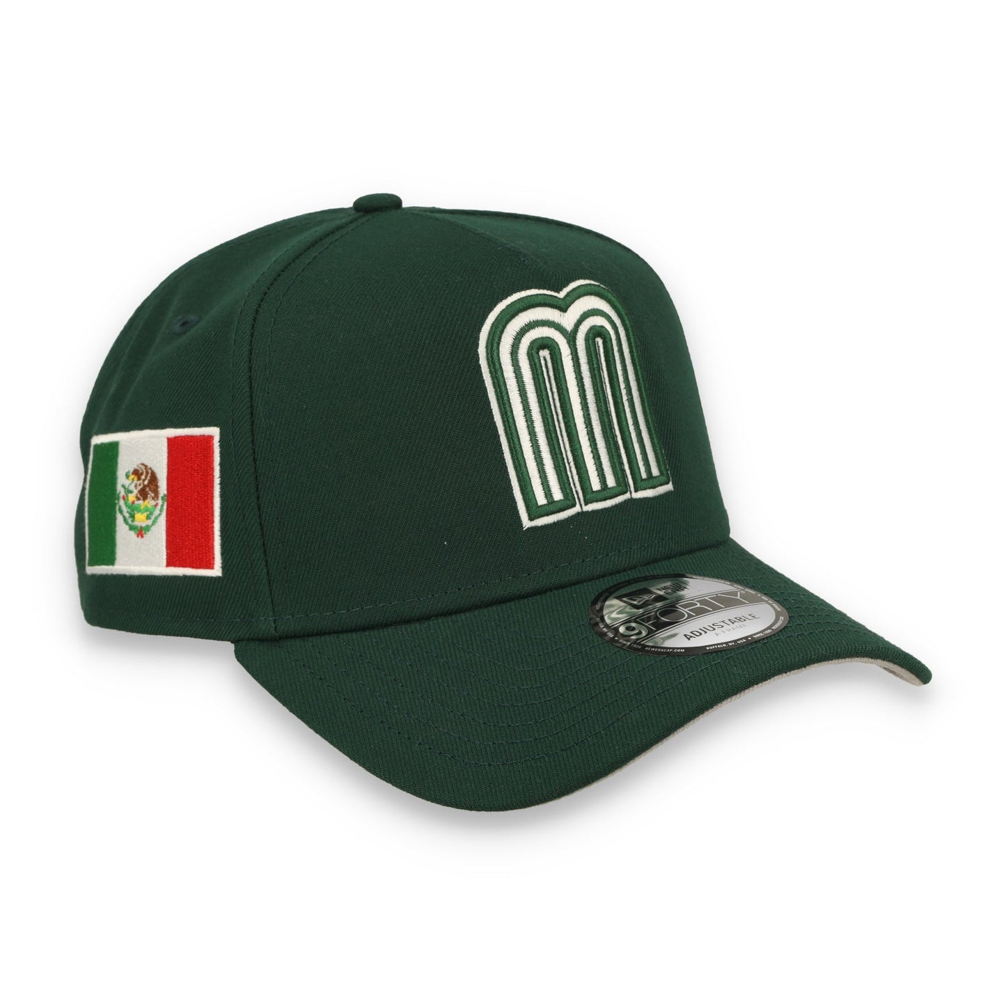 New Era Mexico WBC  9FORTY A-Frame Snapback Hat-Dark Green