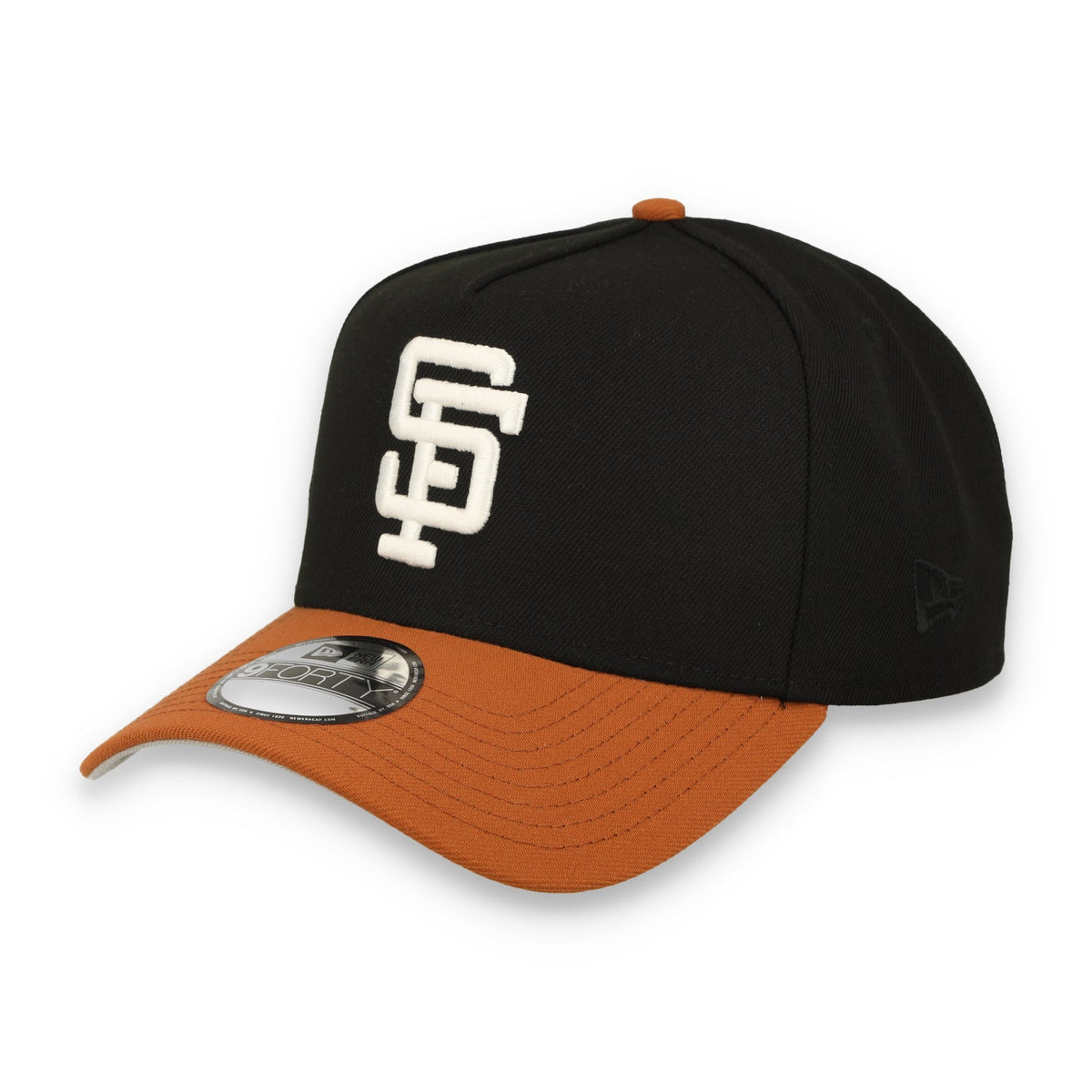 New Era San Francisco Giants Candlestick 9FORTY A-Frame Snapback Hat-Black/Earthy Brown