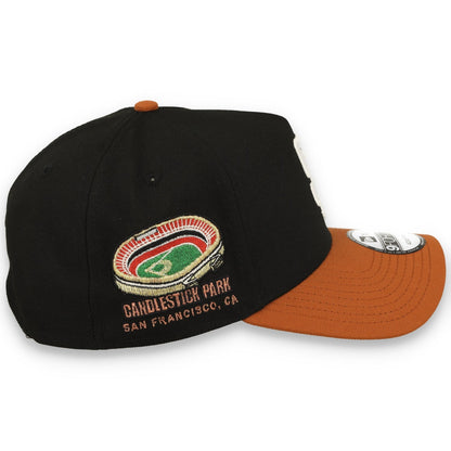 New Era San Francisco Giants Candlestick 9FORTY A-Frame Snapback Hat-Black/Earthy Brown