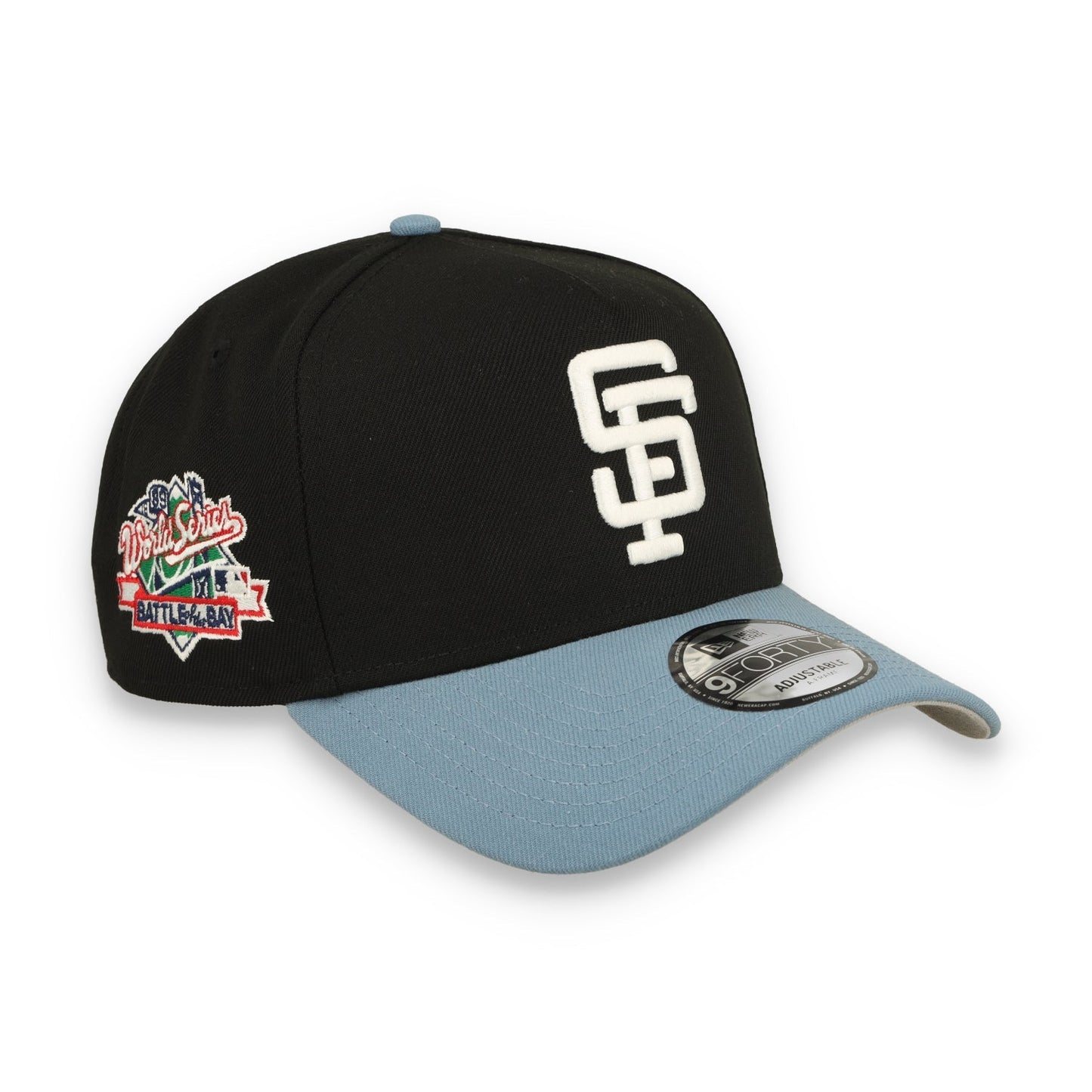 New Era San Francisco Giants Battle Of the Bay 9FORTY A-Frame Snapback Hat-Black/Faded Blue