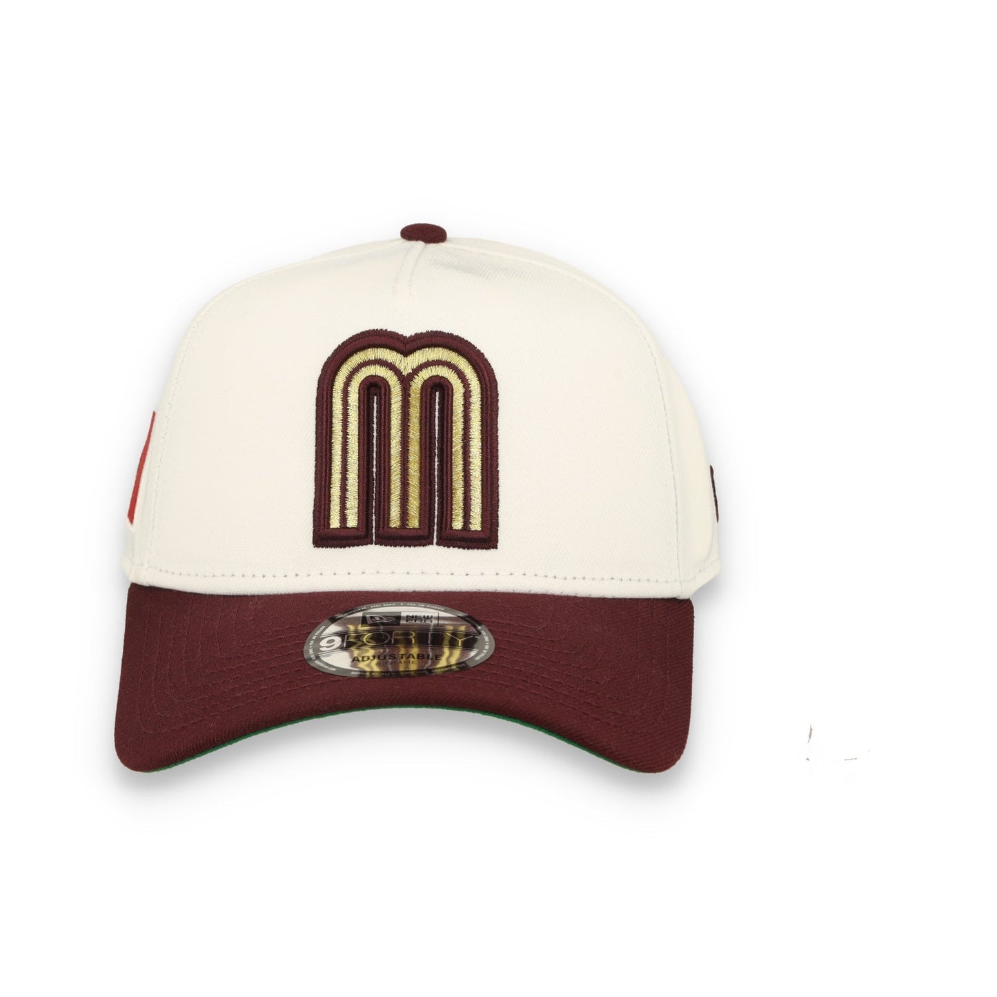 New Era Mexico WBC 9FORTY A-Frame Snapback Hat-White/Maroon