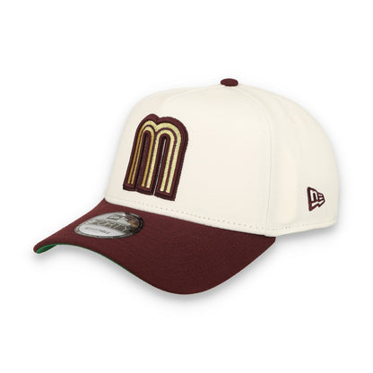 New Era Mexico WBC 9FORTY A-Frame Snapback Hat-White/Maroon