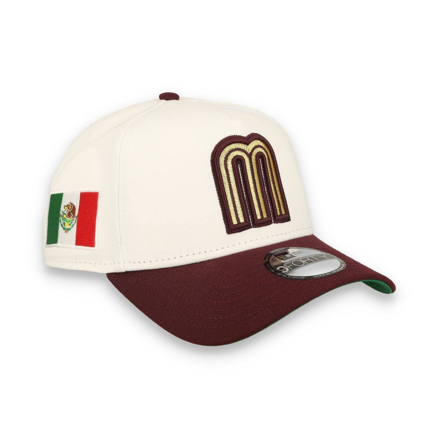 New Era Mexico WBC 9FORTY A-Frame Snapback Hat-White/Maroon