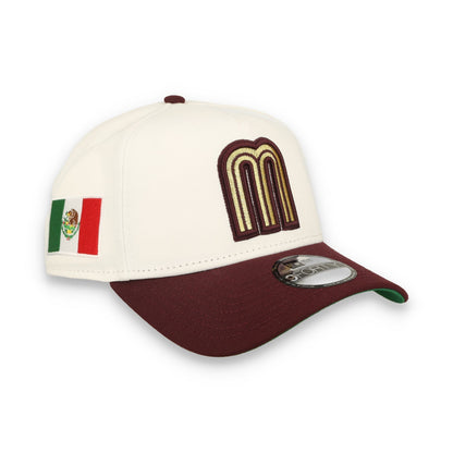 New Era Mexico WBC 9FORTY A-Frame Snapback Hat-White/Maroon